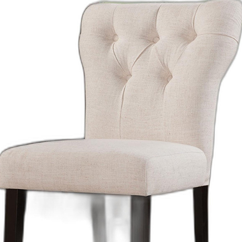 HomeRoots 26' x 21' x 41' 2-Piece Beige Linen And Walnut Counter Height Chair