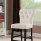 HomeRoots 26' x 21' x 41' 2-Piece Beige Linen And Walnut Counter Height Chair
