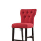 HomeRoots 26' x 21' x 41' 2-Piece Red Linen And Walnut Counter Height Chair