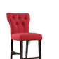HomeRoots 26' x 21' x 41' 2-Piece Red Linen And Walnut Counter Height Chair