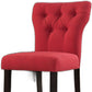 HomeRoots 26' x 21' x 41' 2-Piece Red Linen And Walnut Counter Height Chair