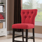 HomeRoots 26' x 21' x 41' 2-Piece Red Linen And Walnut Counter Height Chair