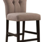 HomeRoots 26" x 21" x 41" Light Brown Linen And Walnut Counter Height Chair in Set of Two