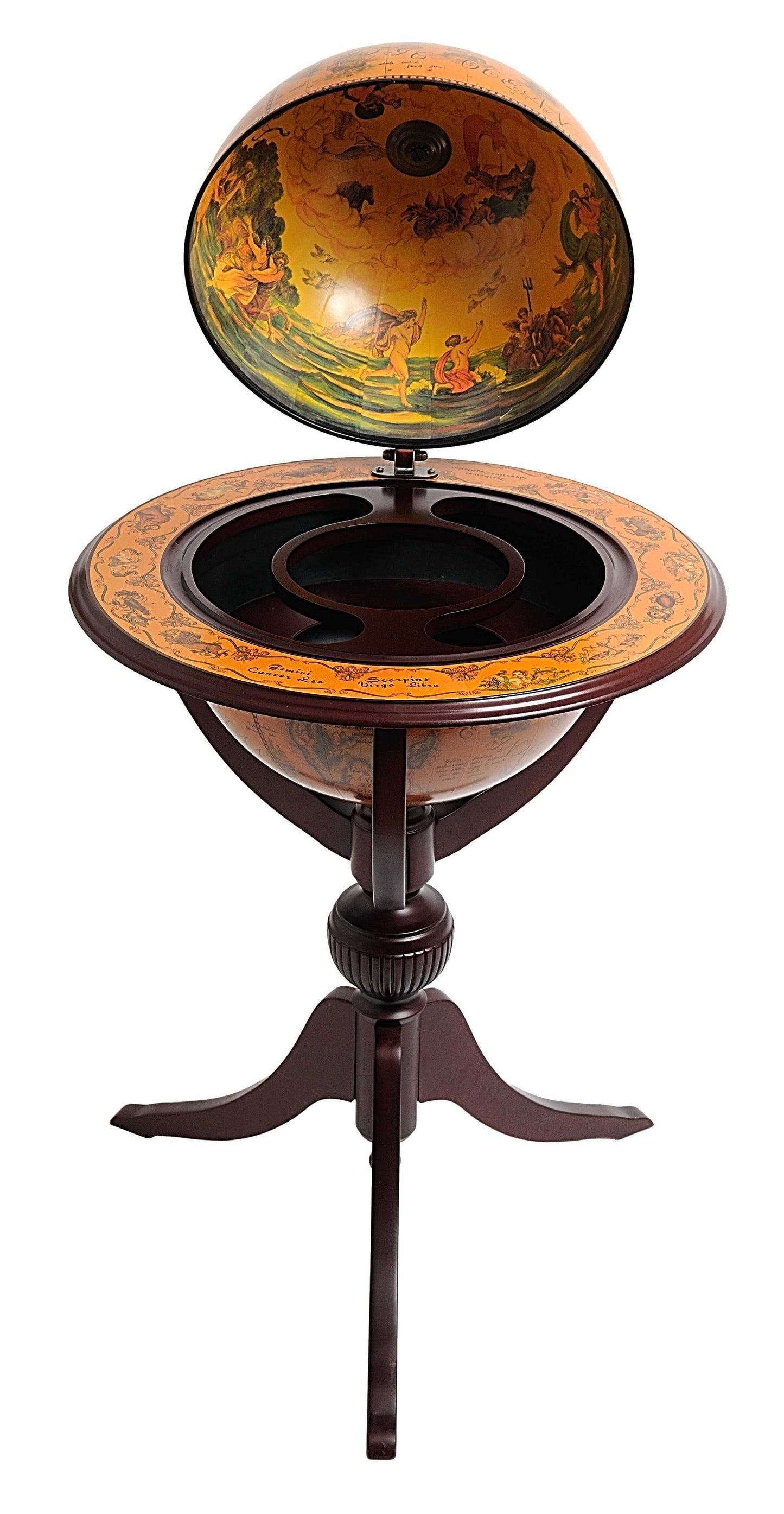 HomeRoots 26" x 26" x 45" Globe Bar 3 Legs