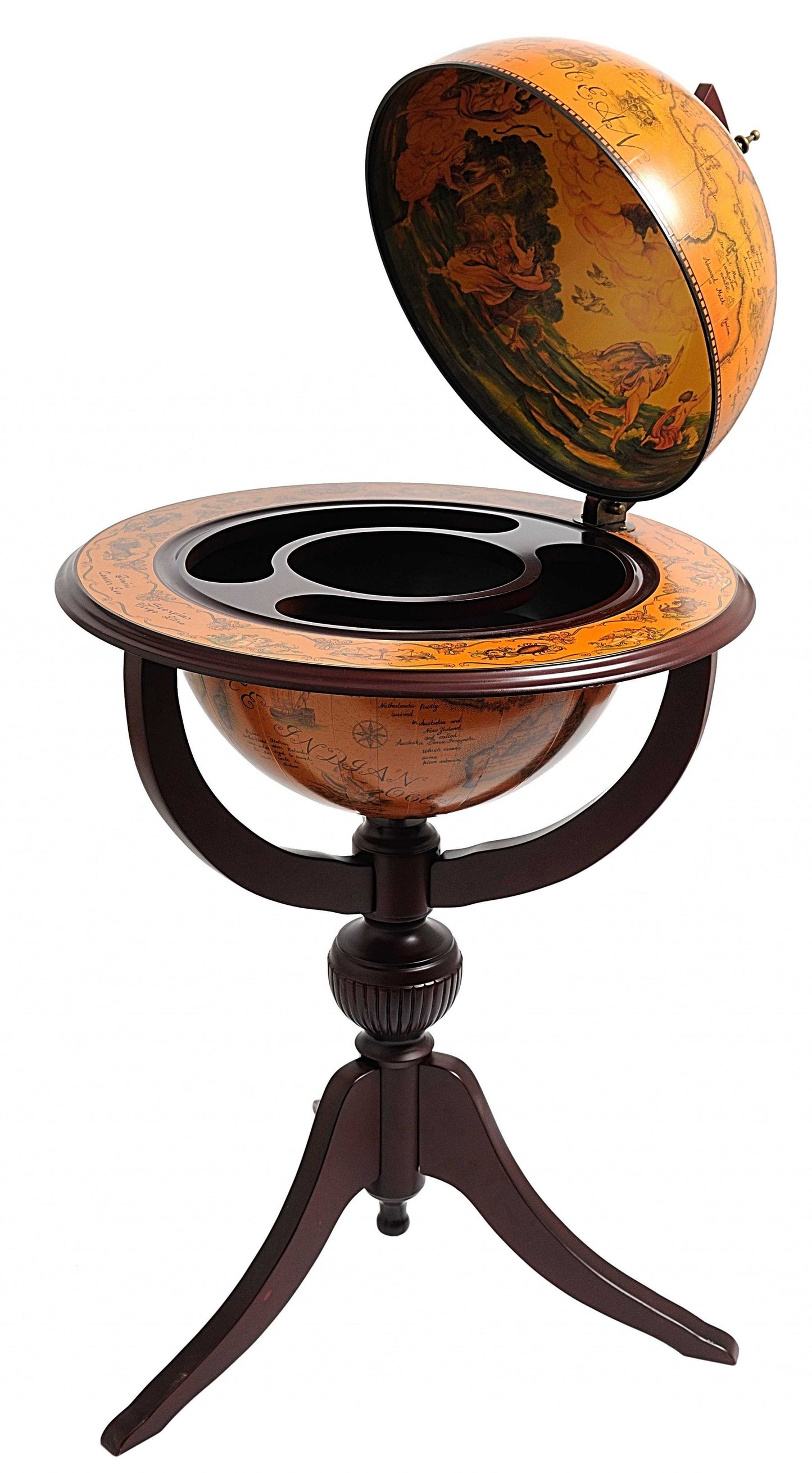 HomeRoots 26" x 26" x 45" Globe Bar 3 Legs