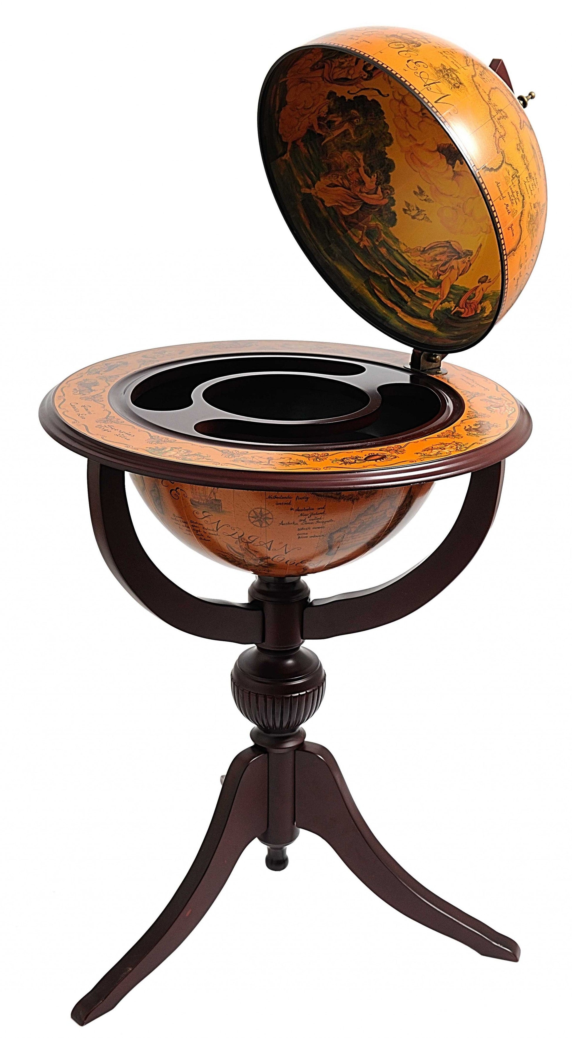 HomeRoots 26" x 26" x 45" Globe Bar 3 Legs