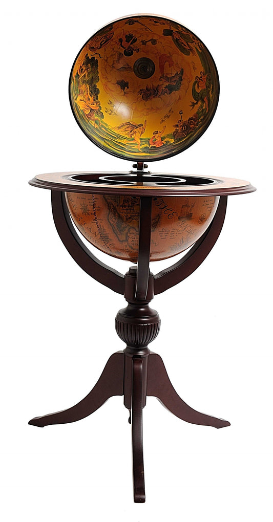 HomeRoots 26" x 26" x 45" Globe Bar 3 Legs