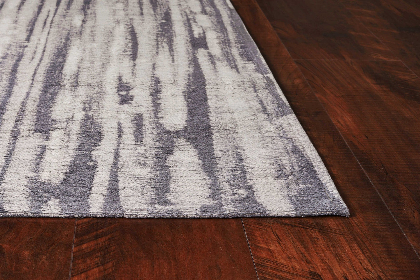 HomeRoots 26' x 4' Polyester Area Rug in Charcoal Finish