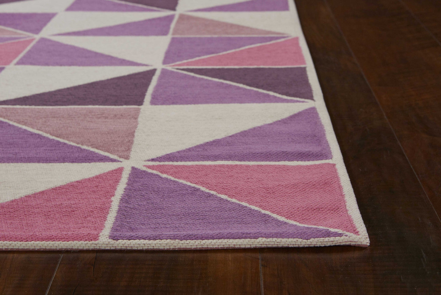 HomeRoots 26" x 45" Polyester Area Rug With Ivory and Pink Finish