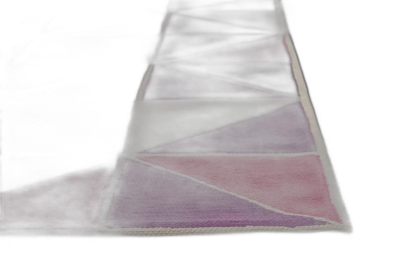 HomeRoots 26" x 45" Polyester Area Rug With Ivory and Pink Finish