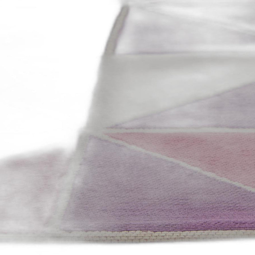HomeRoots 26" x 45" Polyester Area Rug With Ivory and Pink Finish