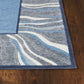 HomeRoots 26" x 45" Polyester Denim Area Rug
