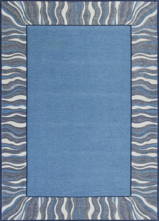 HomeRoots 26" x 45" Polyester Denim Area Rug