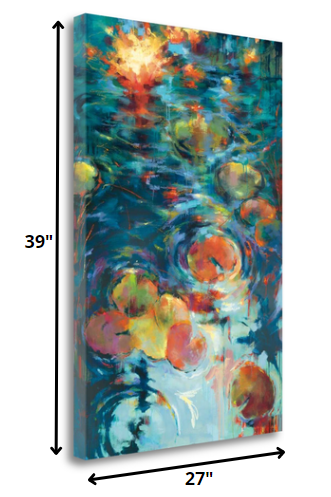 HomeRoots 27" Abstract Colorful Pond 4 Giclee Wrap Canvas Wall Art