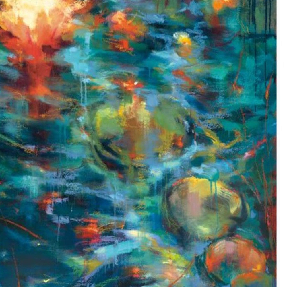 HomeRoots 27" Abstract Colorful Pond 4 Giclee Wrap Canvas Wall Art
