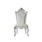 HomeRoots 27" Beige And White Faux Leather Damask Side Chair in Set Of Two