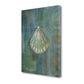 HomeRoots 27" Blue Seashell Giclee Wrap Canvas Wall Art