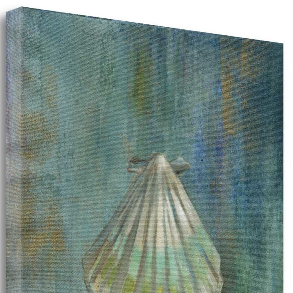 HomeRoots 27" Blue Seashell Giclee Wrap Canvas Wall Art