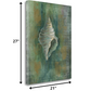 HomeRoots 27" Blue and Green Seashell Giclee Wrap Canvas Wall Art
