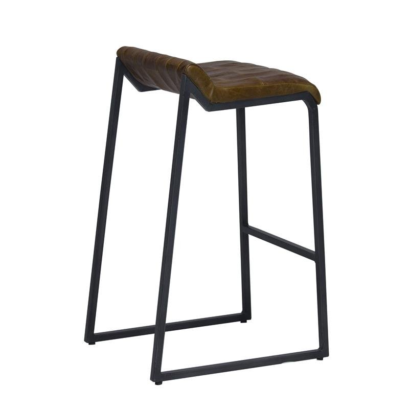 HomeRoots 27" Brown And Black Backless Counter Height Bar Chair With Footrest