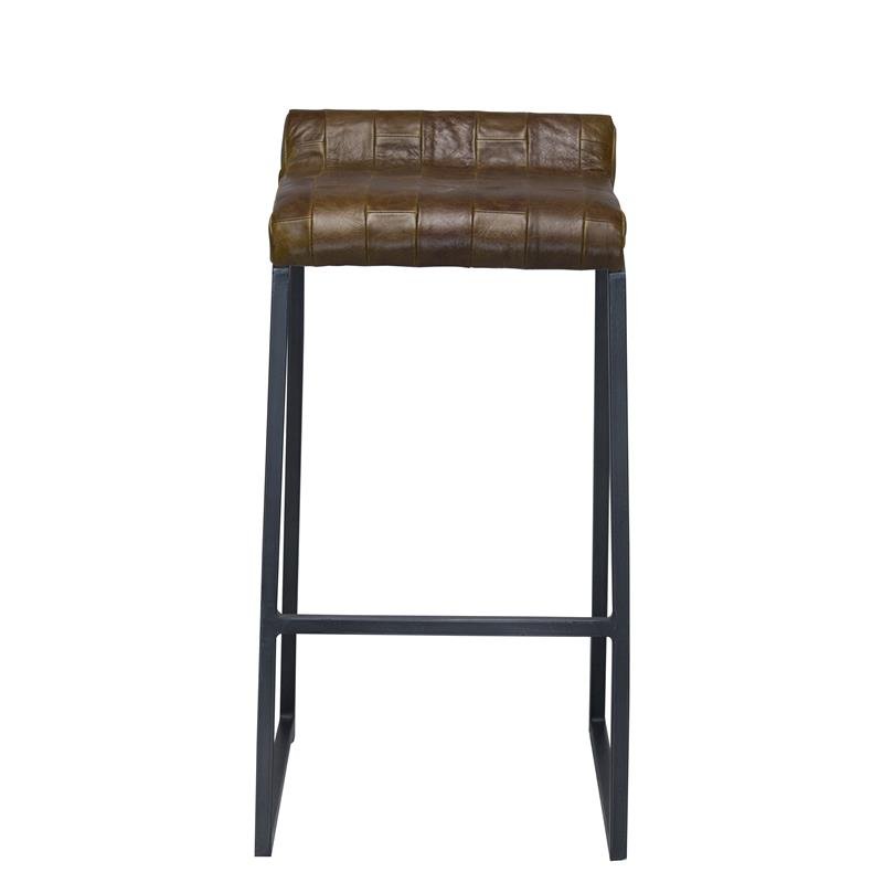 HomeRoots 27" Brown And Black Backless Counter Height Bar Chair With Footrest