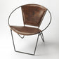 HomeRoots 27" Faux Leather Side Chair in Brown Finish