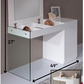 HomeRoots 27" Glass Floating Vanity With A Mirror in White Finish
