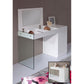 HomeRoots 27" Glass Floating Vanity With A Mirror in White Finish