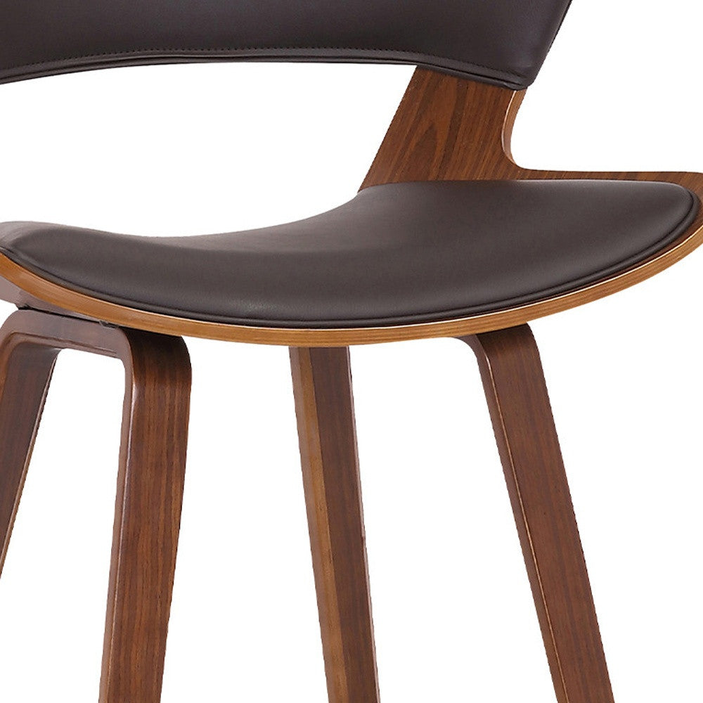 HomeRoots 27" Iron Low Back Counter Height Bar Chair in Brown Finish