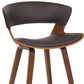 HomeRoots 27" Iron Low Back Counter Height Bar Chair in Brown Finish