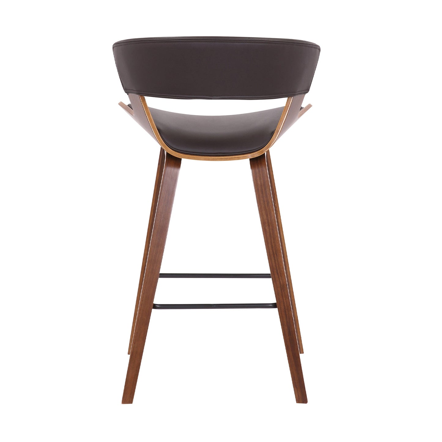 HomeRoots 27" Iron Low Back Counter Height Bar Chair in Brown Finish