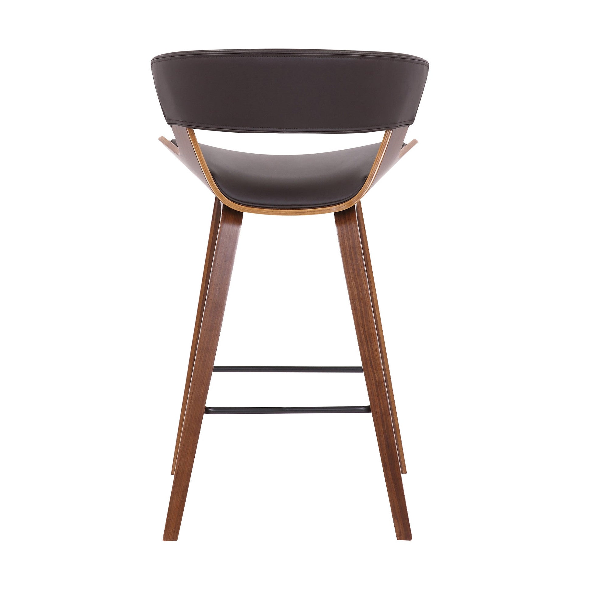 HomeRoots 27" Iron Low Back Counter Height Bar Chair in Brown Finish
