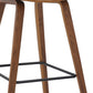 HomeRoots 27" Iron Low Back Counter Height Bar Chair in Cream and Brown Finish