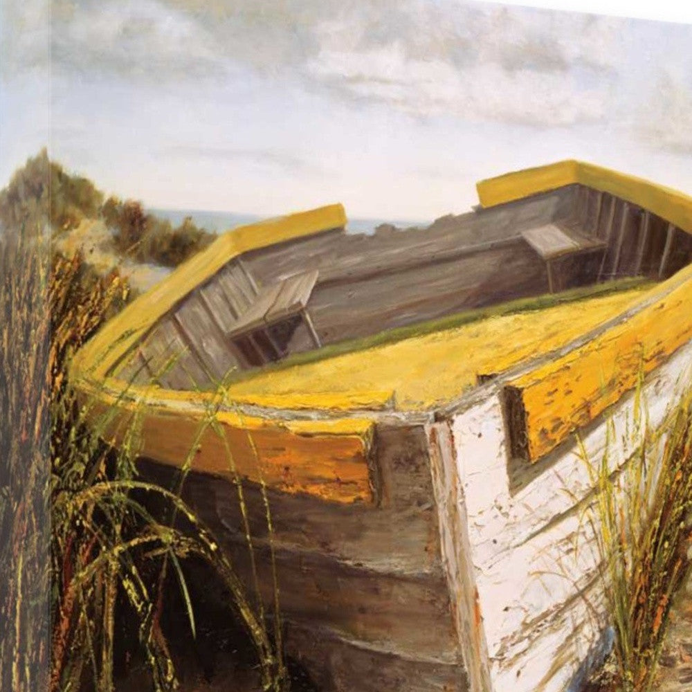 HomeRoots 27" Old Rugged Fishing Boat Giclee Wrap Canvas Wall Art