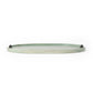 HomeRoots 27" Oval Mango Indoor Outdoor Tray With Handles in Green Finish