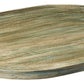HomeRoots 27" Oval Mango Indoor Outdoor Tray With Handles in Green Finish