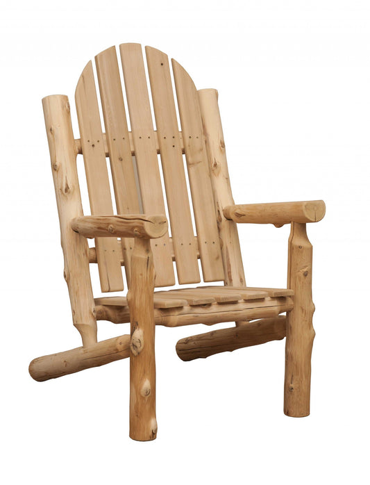 HomeRoots 27" Rustic Cedar Adirondack Chair With Natural Finish