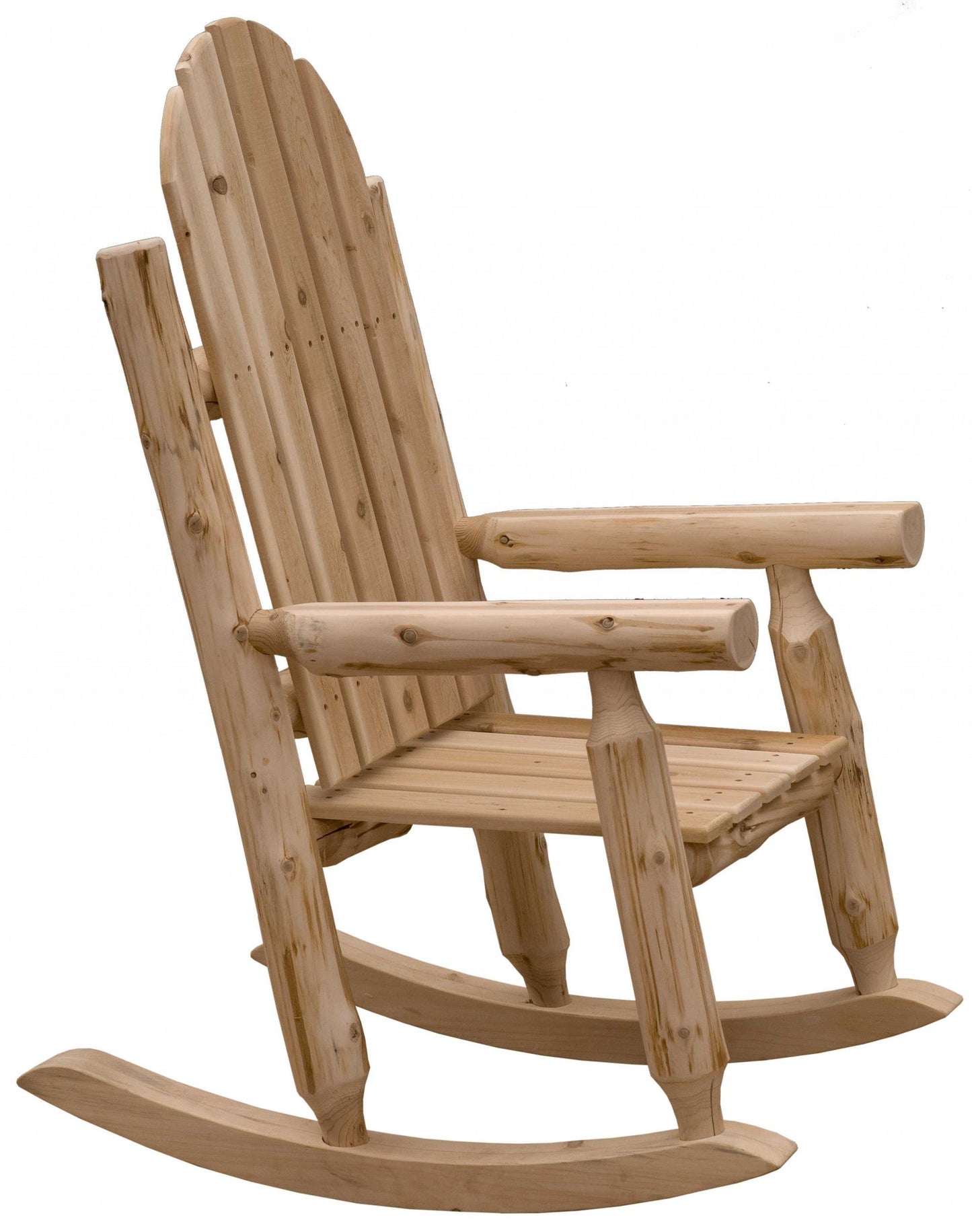 HomeRoots 27" Rustic Cedar Adirondack Rocking Chair With Natural Finish