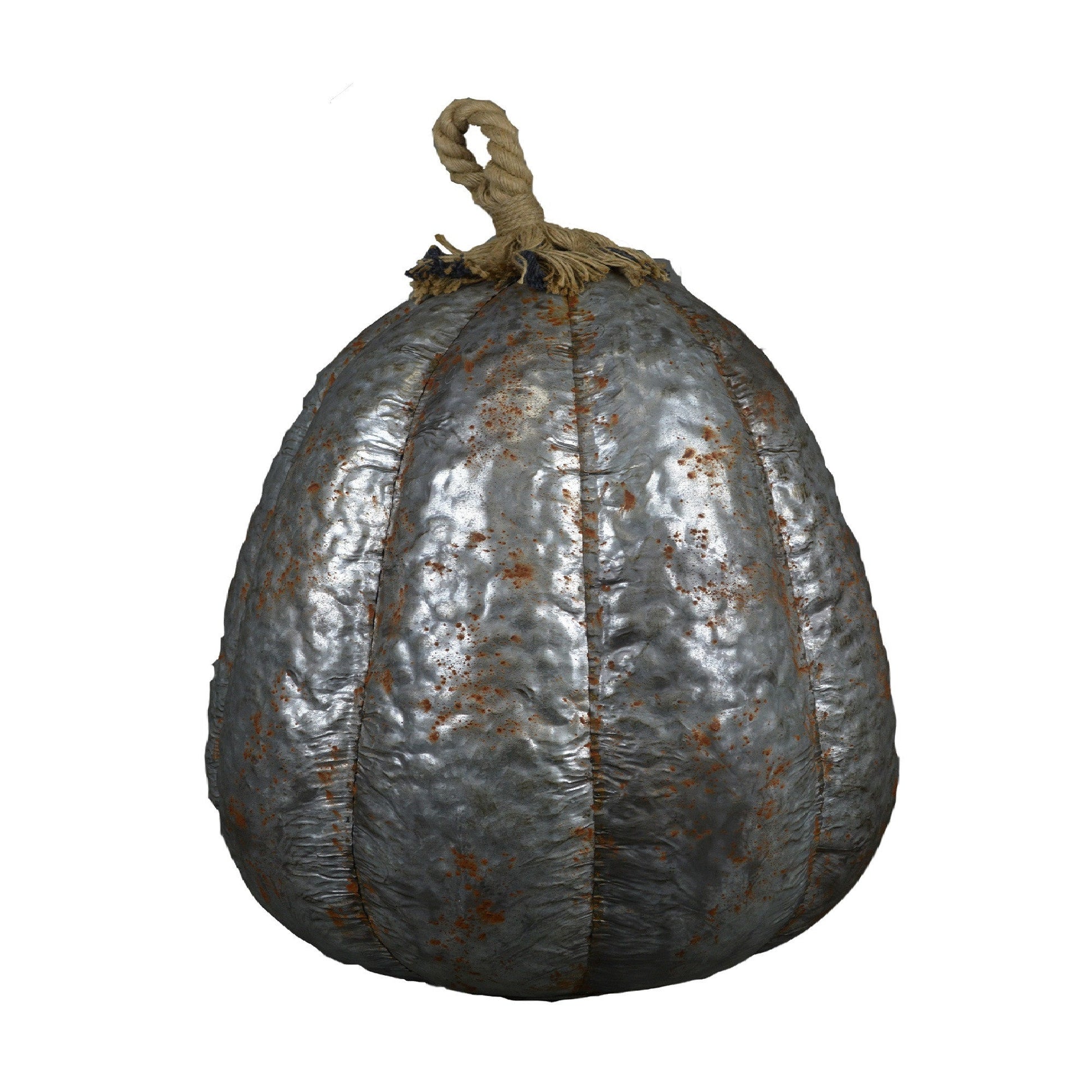 HomeRoots 27" Rustic Gray Metal Pumpkin Sculpture