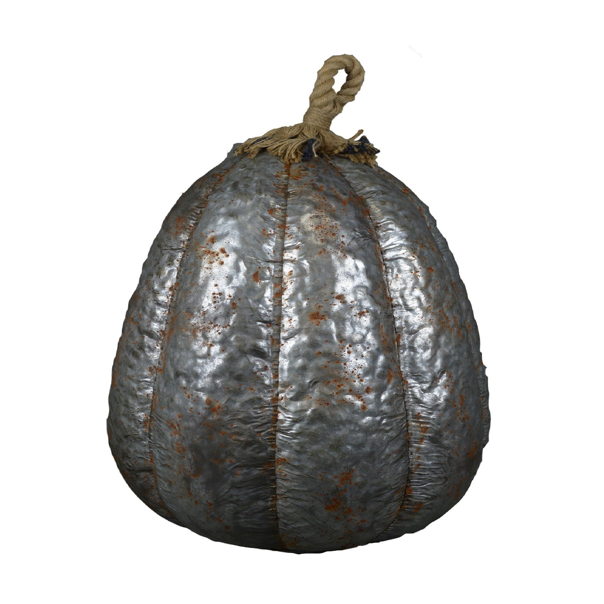 HomeRoots 27" Rustic Gray Metal Pumpkin Sculpture