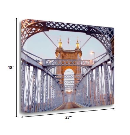 HomeRoots 27" Spellbinding Suspension Bridge Giclee Wrap Canvas Wall Art