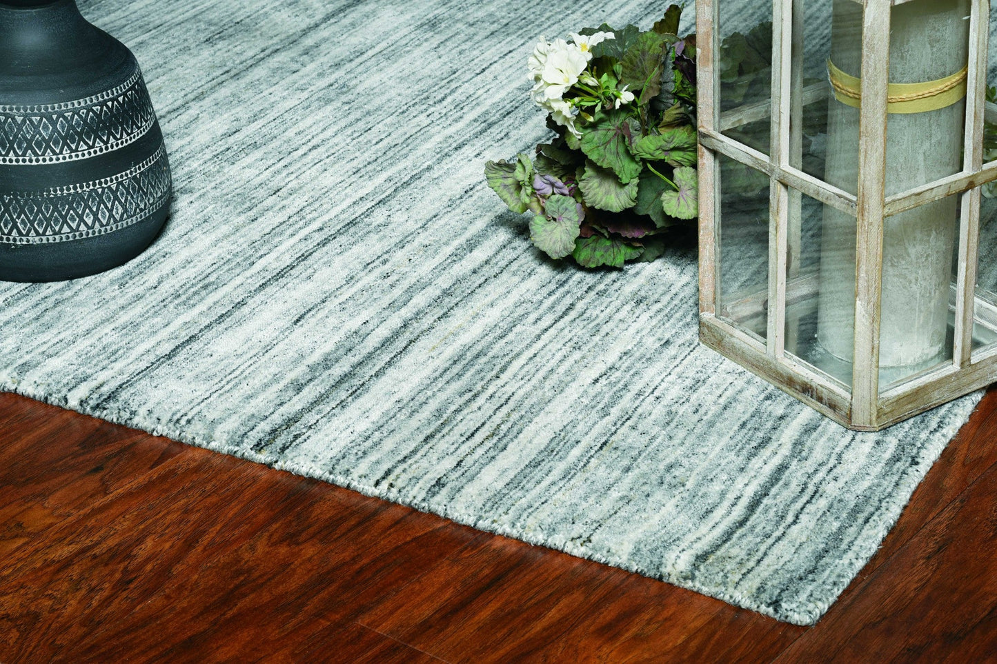 HomeRoots 27" x 96" Grey PET Yarn Rug