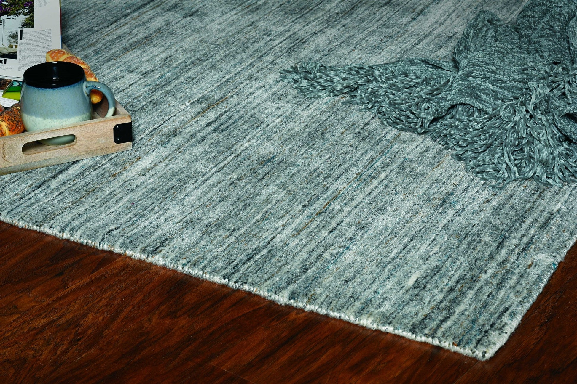 HomeRoots 27" x 96" Grey Pet Yarn Rug