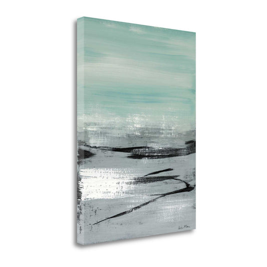 HomeRoots 28" Abstract Beach Painting Giclee Print on Gallery Wrap Canvas Wall Art