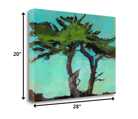 HomeRoots 28" Abstract Green Tree 2 Giclee Wrap Canvas Wall Art