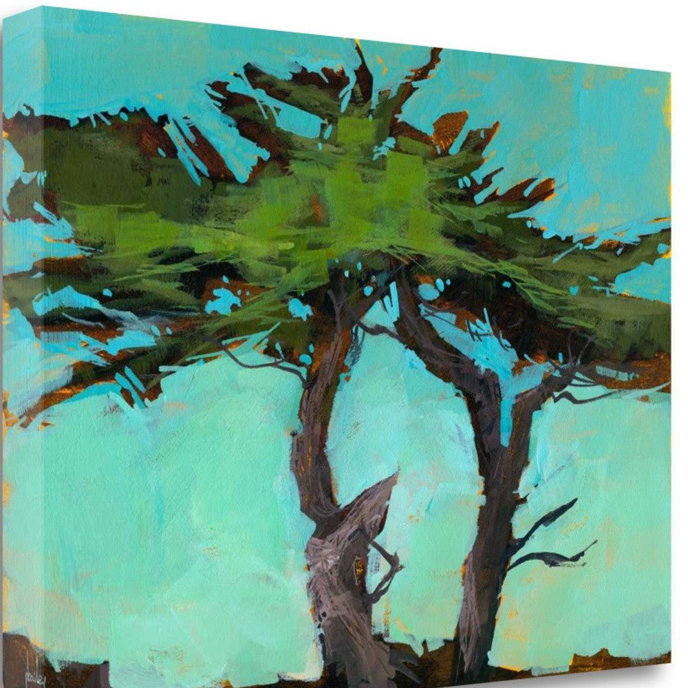 HomeRoots 28" Abstract Green Tree 2 Giclee Wrap Canvas Wall Art