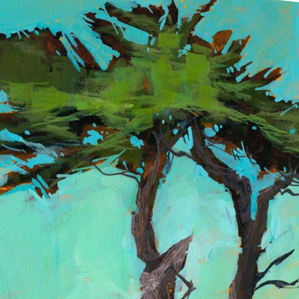 HomeRoots 28" Abstract Green Tree 2 Giclee Wrap Canvas Wall Art