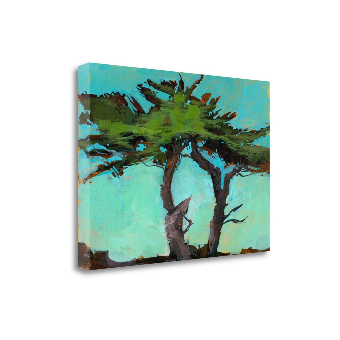 HomeRoots 28" Abstract Green Tree 2 Giclee Wrap Canvas Wall Art