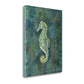 HomeRoots 28" Aqua Blue Seahorse Giclee Wrap Canvas Wall Art
