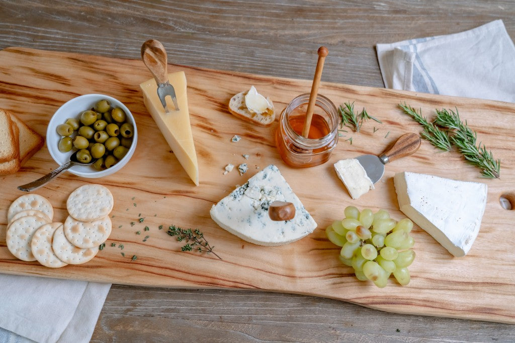 HomeRoots 28" Artisan Organic Natural Wood Anti Bacterial Cutting Board